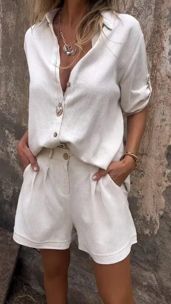 Pauline™ - Blusenset aus Baumwolle und Leinen